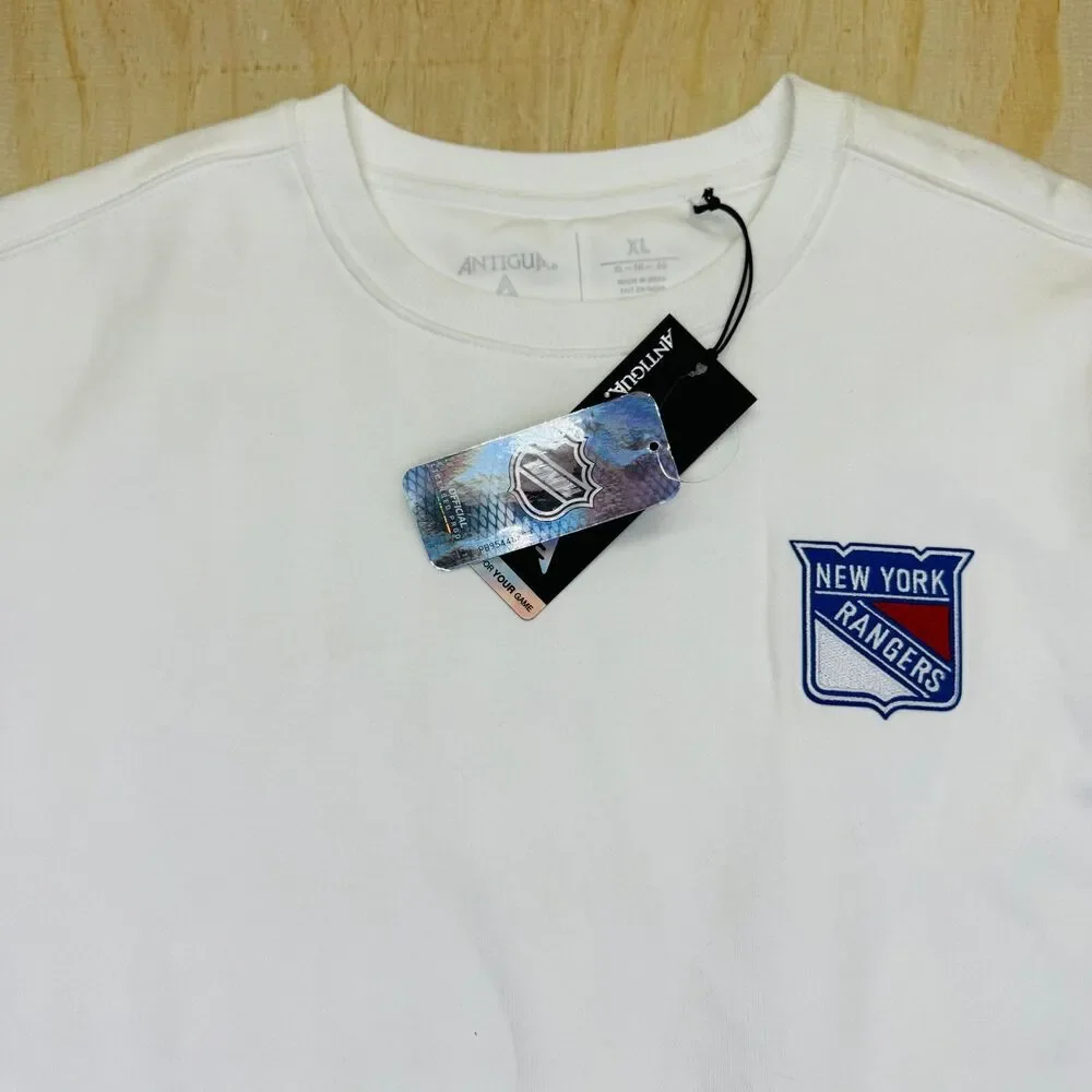 NEW New York Rangers Antigua Mens Victory Crewneck Sweatshirt White sz XL